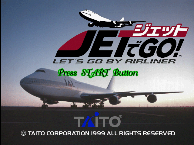 Jet De Go! Let’s Go By Airliner title screen for Playstation